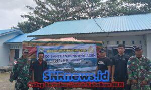 Lanal Sabang Distribusikan Bantuan Korban Banjir Ke Desa Panteu Loong Bireuen
