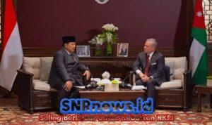 Prabowo dan Raja Yordania Tegaskan Komitmen Solusi Dua Negara untuk Perdamaian Palestina